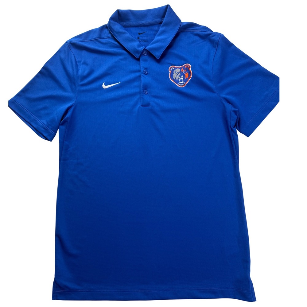 Nike Mens Royal Blue Dri-FIT Bear Mascot Performance Polo Shirt CI4470-480 Small
